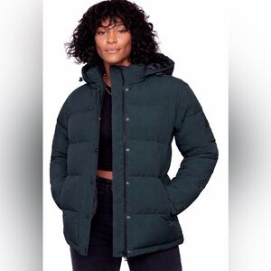 Women's Forest Green Hooded Puffer Coat